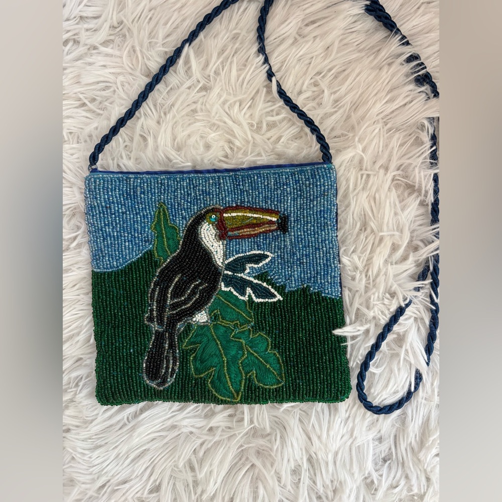 Vintage Beaded Toucan Purse